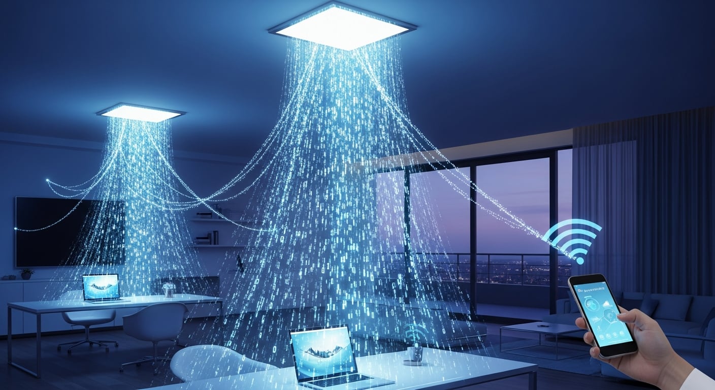 Li-Fi transmite datos mediante luz, evitando interferencias y mejorando la seguridad respecto al Wi-Fi. (Imagen Ilustrativa Infobae)