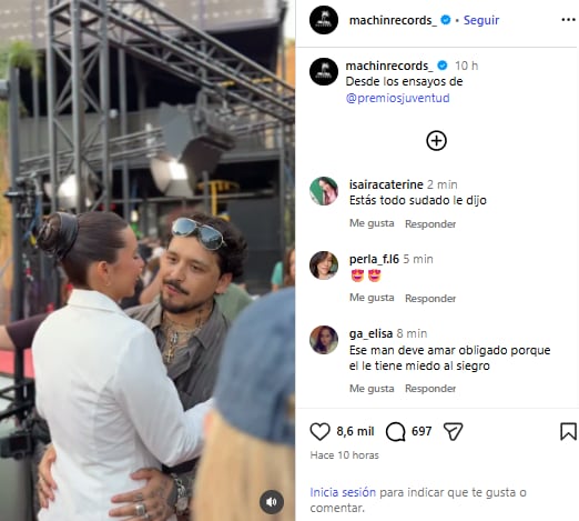 Ambos cantantes llegan a Starlite Marbella, sede que este año recibe por primera vez la gala de Premios Juventud fuera de América. (Captura de pantalla @machinrecords_)