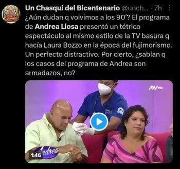 Usuarios critican programa de Andrea