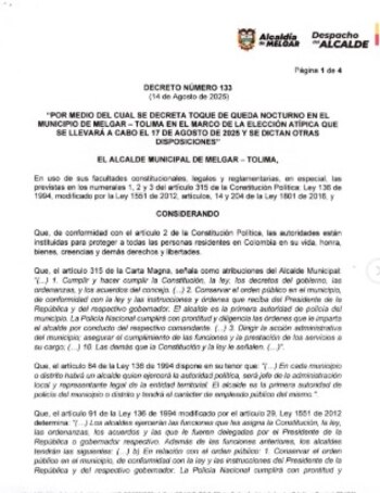 Toque de queda en puente