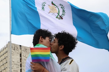 marcha con motivo del Día del Orgullo LGTBI este sábado, en Ciudad de Guatemala