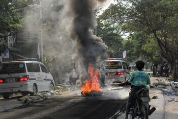 Una barricada en la calle
