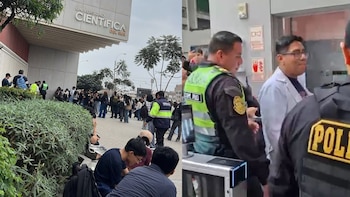 Policía ingresa la Universidad Científica del Sur sede Lima Norte y detiene a sujeto tras presunta denuncia de estudiante