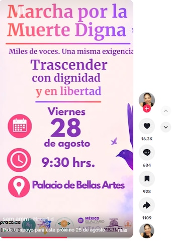Samara martínez convocó a la marcha este 28 de agosto (TikTok: @sam.amm)