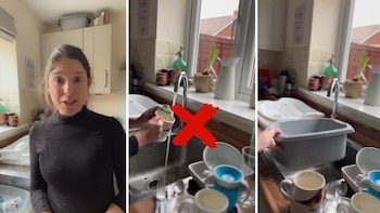 La mujer compartió las dos