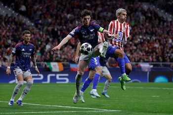 El partido de Champions entre el Atlético de Madrid y el Arsenal (EFE/Juanjo Martín)