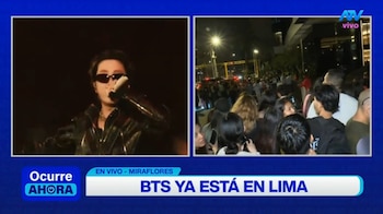 BTS en Lima: ARMY toma los alrededores del hotel y espera con emoción la salida del grupo. Captura: ATV Noticias.