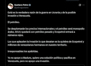El presidente Gustavo Petro aseguró
