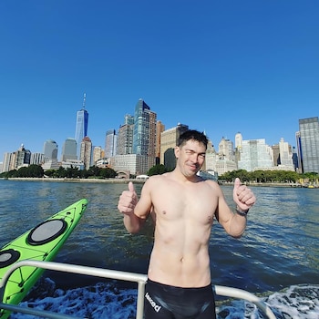 En el río Hudson, con