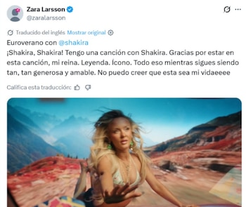 Zara Larsson celebró su colaboración con Shakira - crédito @zaralarsson/ X