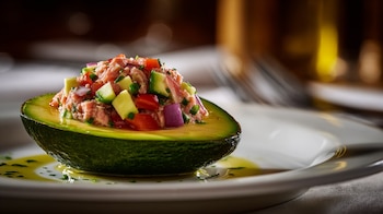 Los aguacates rellenos de atún