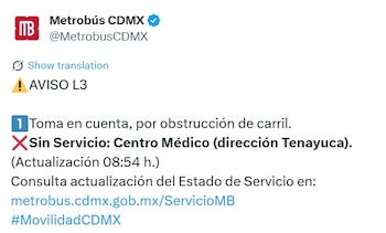 Avance en tiempo real de las diversas líneas de la red de transporte público capitalino.