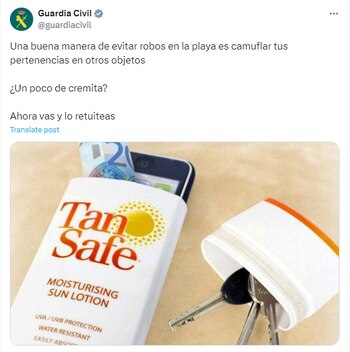 Mensaje de la Guardia Civil