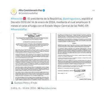 El Decreto 0016 fue emitido