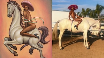 El fotógrafo Henry Jiménez recreó la pintura del artista Fabián Chairez y generó controversia en redes sociales.