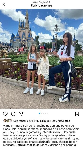 El posteo de Wanda Nara en Orlando