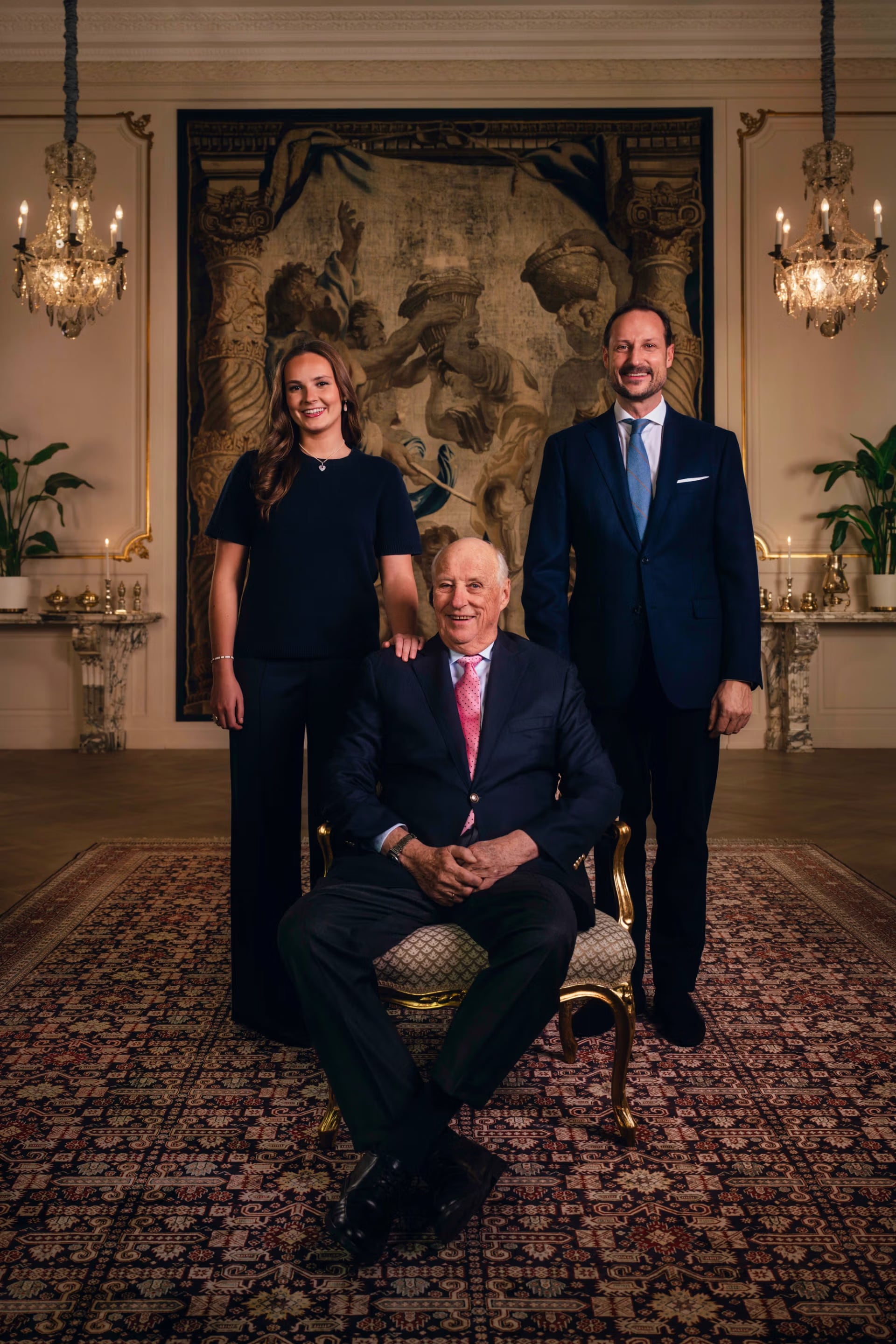 El rey Harald, el príncipe heredero Haakon y la princesa Ingrid Alexandra (Ola Vatn / La Casa Real)