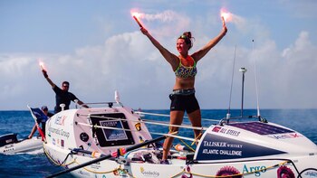 La atleta completó la travesía