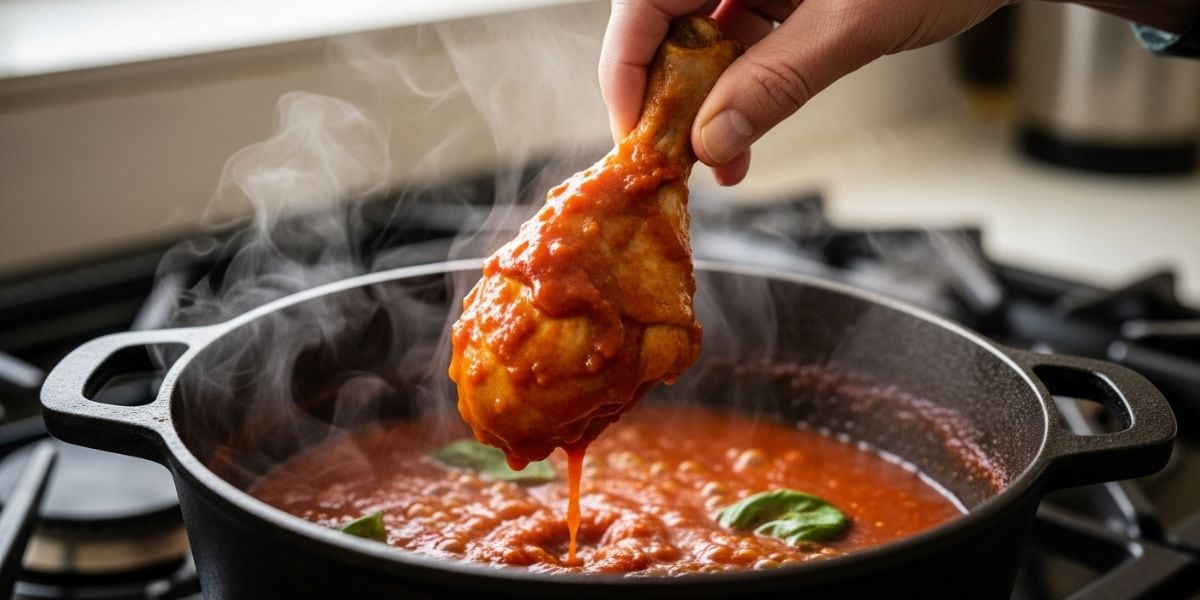 La salsa de tuco con pollo destaca como receta tradicional argentina y aporta una opción abundante y nutritiva (Imagen Ilustrativa Infobae)