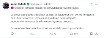 El presidente de la FESFUT se pronunció sobre la estabilidad laboral para los jugadores del club./ (Redes de Yamil Bukele)