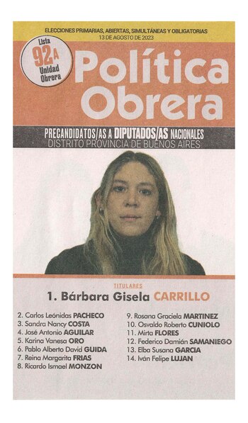 La boleta oficial de Política