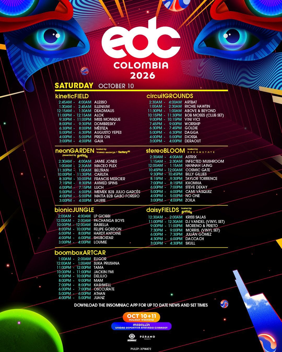 Alesso encabeza el cierre del escenario kineticFIELD durante la madrugada del sábado 10 de octubre - crédito cortesía Páramo Presenta