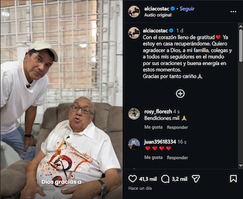 El cantante Alci Acosta regresó a su residencia en Barranquilla tras permanecer varios días bajo atención médica - crédito alciacostac / Instagram