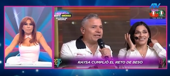 Magaly Medina analiza el beso de Paul Michael y Raiza Ortiz y cuestiona sus explicaciones: “¿Quién se les va a creer?”. Captura: Magaly TV La Firme.