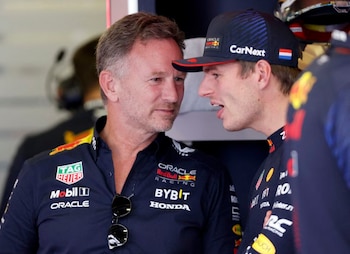 Christian Horner y Max Verstappen,