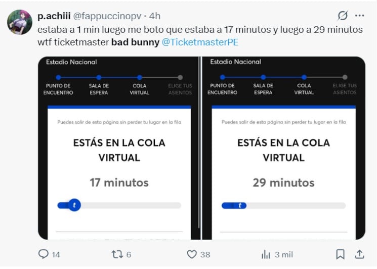 Colas virtuales y espera interminable: fans de Bad Bunny enfrentan caos al comprar tickets en Ticketmaster