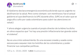 David Luna acusó al Gobierno