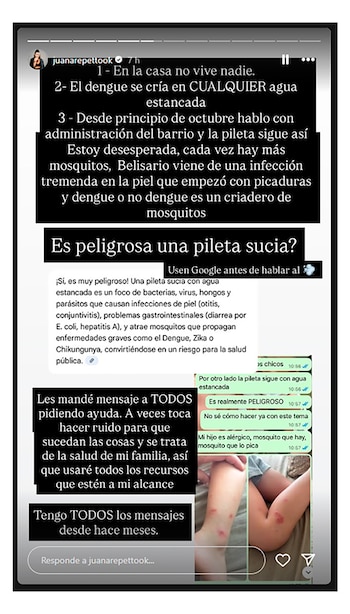 Juana Repetto denunció el riesgo