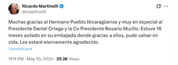El expresidente panameño también agradeció