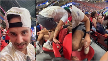 Influencer desató críticas por correr 5 kilómetros en su asiento durante un partido del Mundial