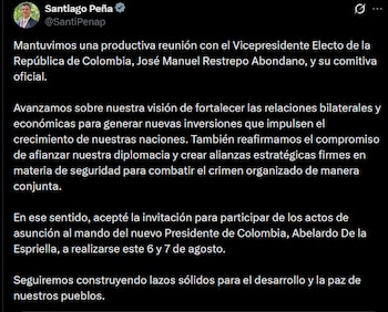 Santiago Peña - crédito @SantiPenap/X