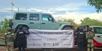 Jeep asegurado tras los patrullajes. Crédito: SSP Sinaloa