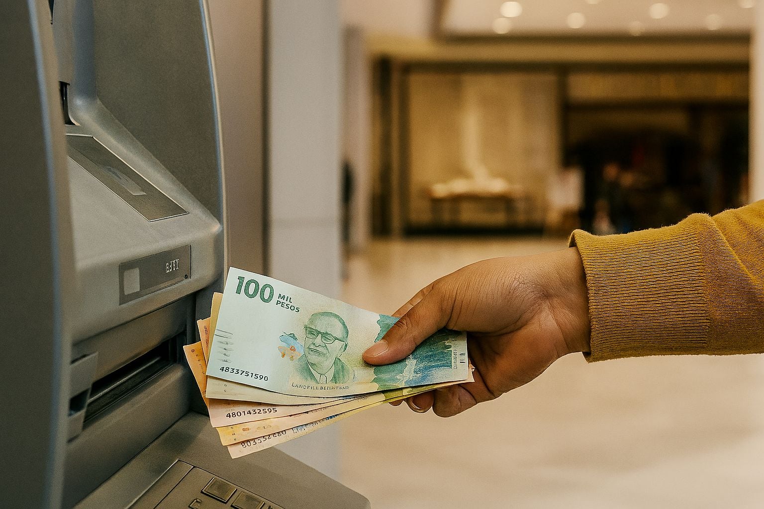 La mujer retiró el dinero y sin darse cuenta se le perdió - crédito VisualesIA