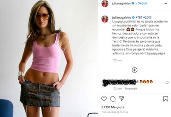 Post en Instagram de Juliana