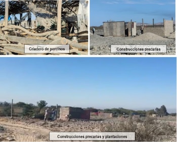 Viviendas rústicas, corrales y agricultura