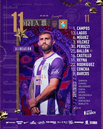 Alineación confirmada de Alianza Lima
