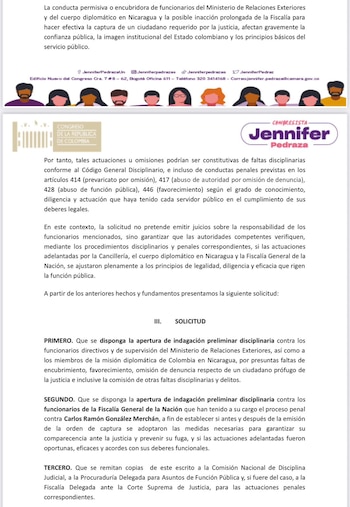 En el documento, enfatizó la