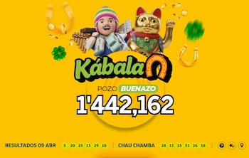 Kábala 9 de abril de 2026: revisa aquí los números ganadores del sorteo. Captura: La Web Tinka.
