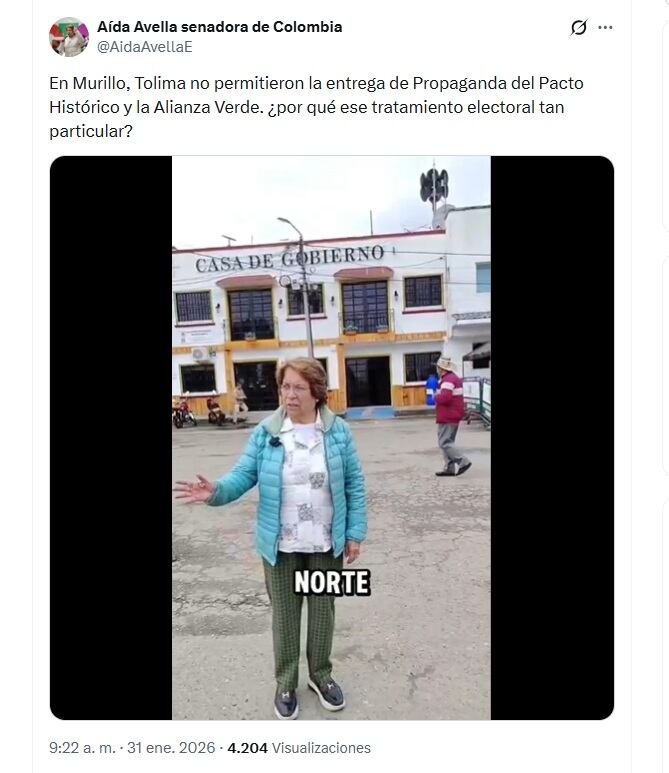 Los afectados fueron activistas que trabajan junto a la representante a la Cámara Martha Alfonso - créditos @AidaAvellaE/X | Álvaro Tavera/Colprensa