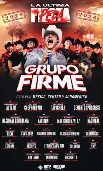 El 25 de abril se presentarán en Cali - crédito @grupofirme/Instagram