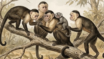 Así incorporaron unos monos capuchinos a una cría de tití en Brasil
