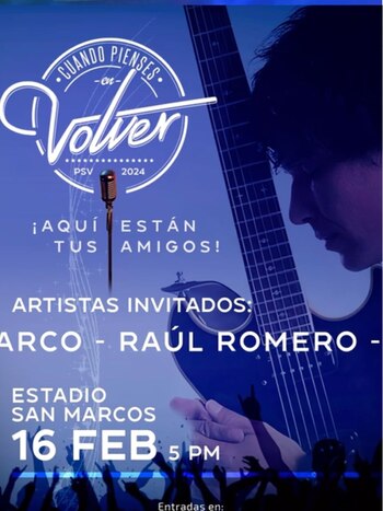 Concierto homenaje para Pedro Suárez Vértiz en Estadio San Marcos. Instagram