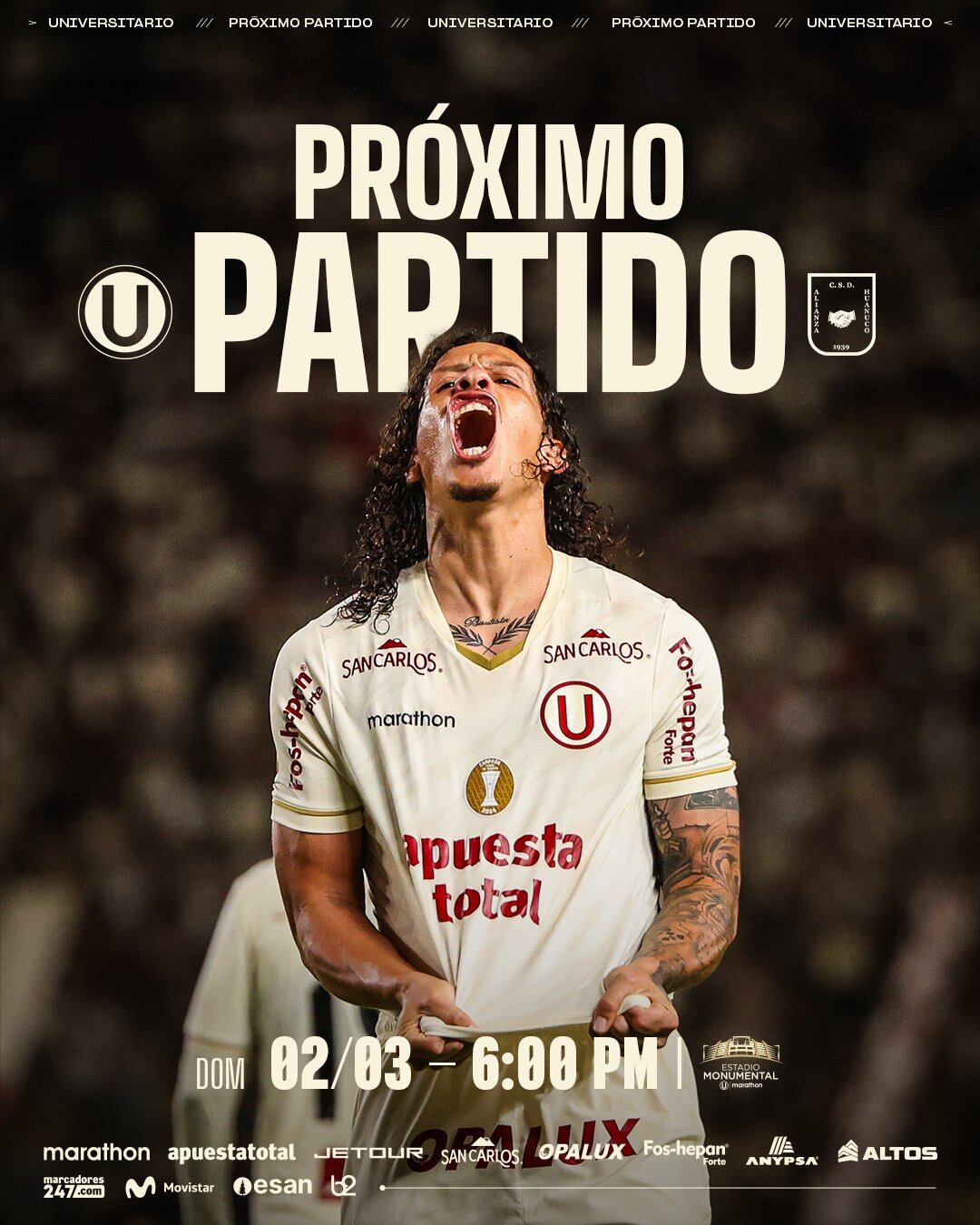 Universitario se medirá con Alianza Universidad por la fecha 4 del Torneo Apertura 2025.