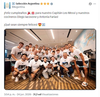 El regalo del plantel de la Selección a Lionel Messi en su cumpleaños