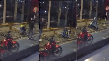 En video: motociclista golpeó a