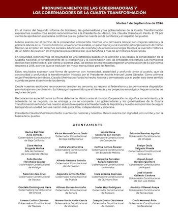Comunicado oficial de Morena.